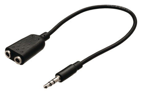 Valueline vlab22100b02 jack stereo audio distributionskabel 3,5 mm han - 2x 3,5 mm hun 0,20 m sort