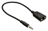 Valueline vlab22100b02 jack stereo audio distributionskabel 3,5 mm han - 2x 3,5 mm hun 0,20 m sort