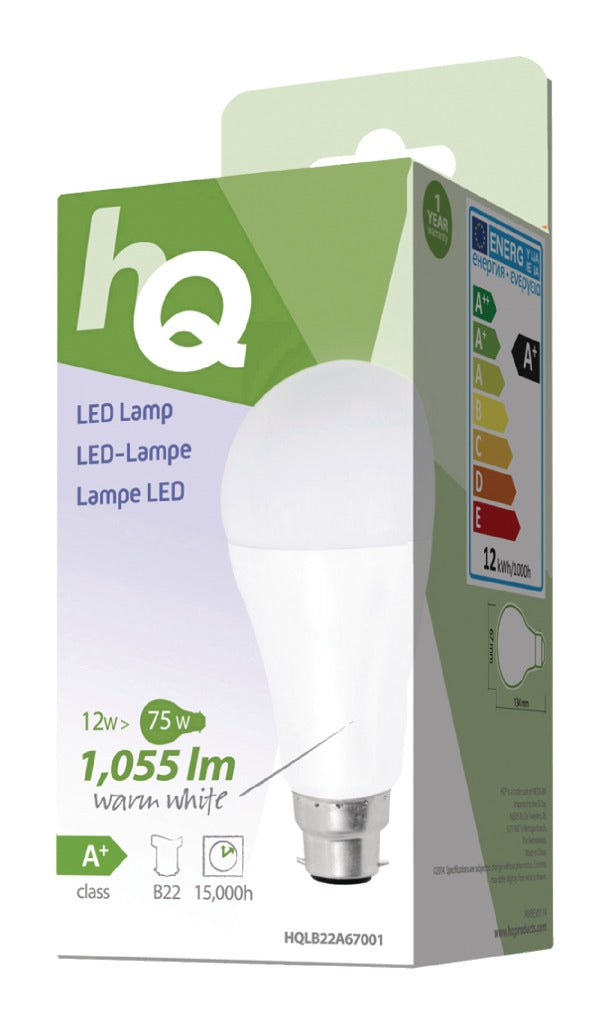 HQ LB22A67001 A67 B22 12W (75W) LED-pære