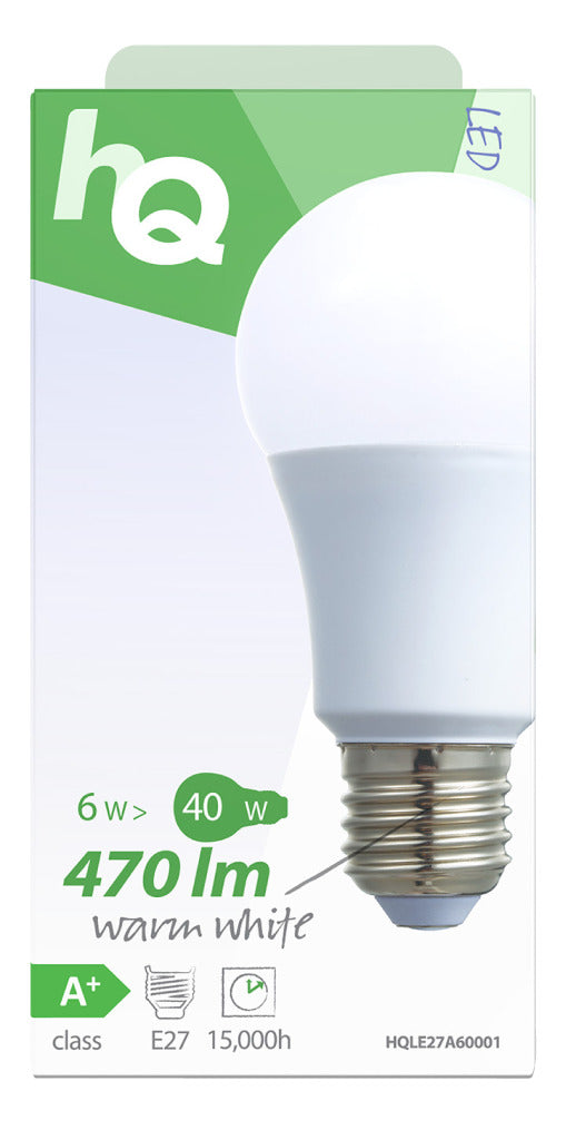HQ LE27A60001 LED-lampe A60 E27 6,5 W 470 lm 2.700 K