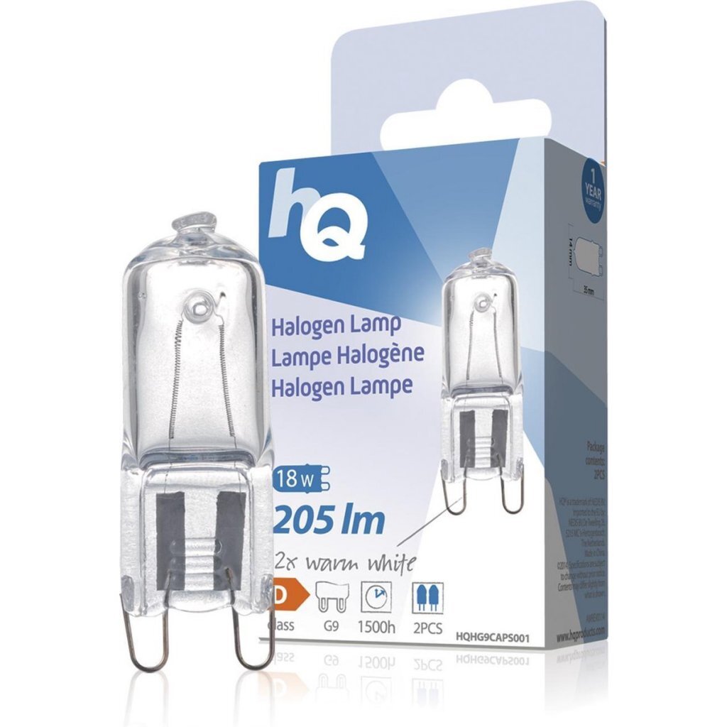 HQ HQ halogenlampe G9 18W 205lm varm hvid 2 stk