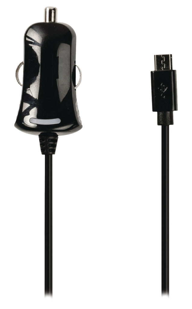 Valueline vlmb60890b10 micro usb biloplader micro usb han - 12v biltilslutning 1.00 m sort 2.1a