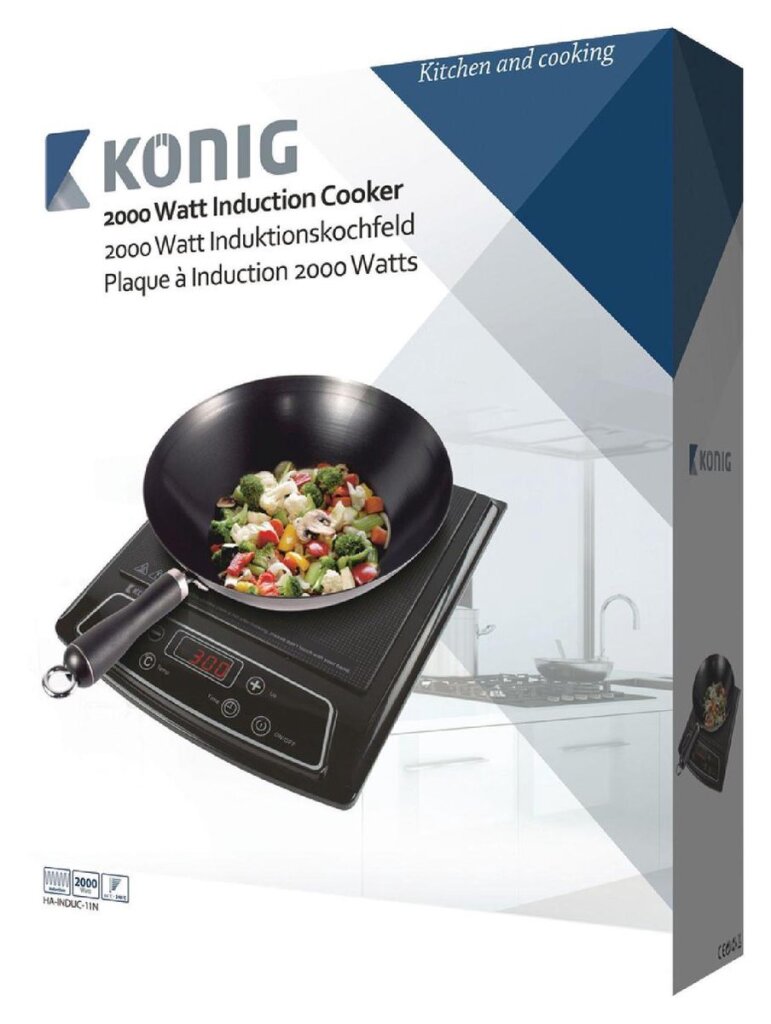Kouml;nig induktionskomfur 2000 w sort
