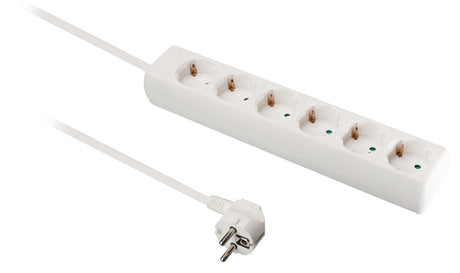 Valueline vles630f001wh fatning 6-vejs 3,00 m hvid