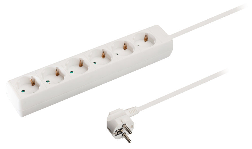 Valueline vles630f001wh fatning 6-vejs 3,00 m hvid