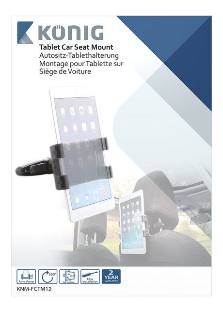 K ouml;nig knm-fctm12 tablet bilholder 360 grader; drejelig og vipbar 0,7 kg