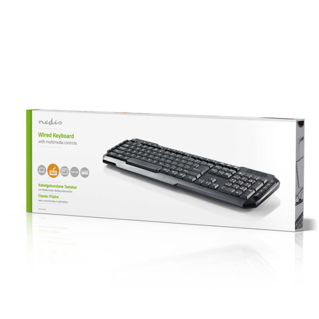 Nedis kbmu100bkus kablet usb-tastatur multimedienøgler os internationale