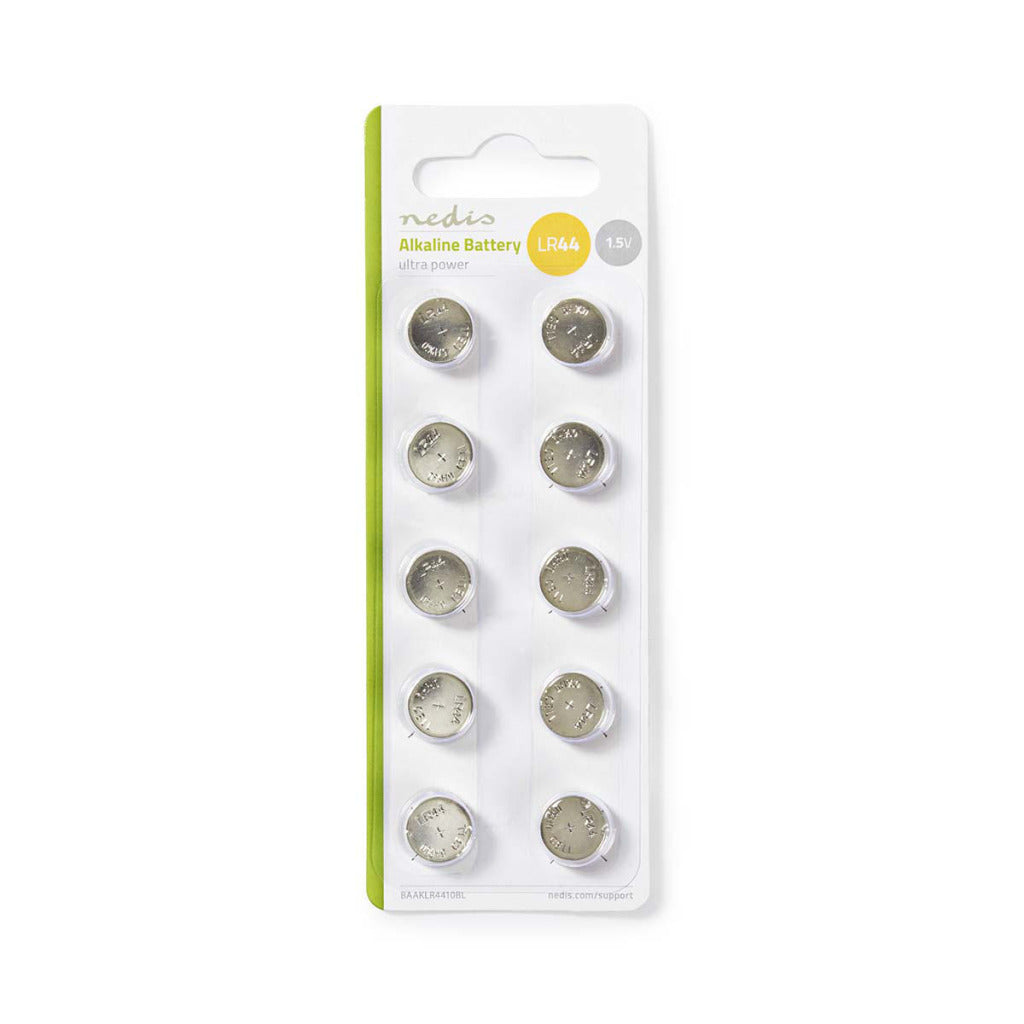 Nedis baaklr4410bl alkalisk batteri lr44 10 stk blisterpakning