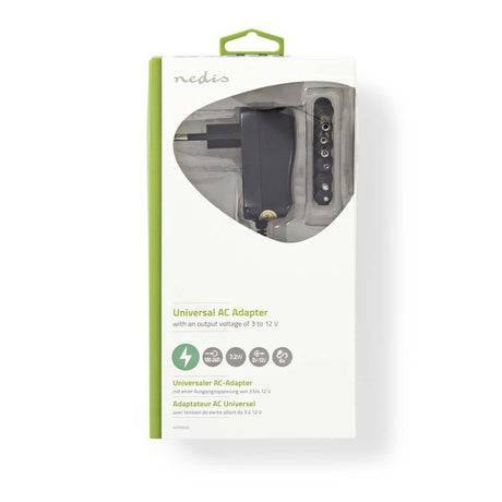 Nedis acpa006 universel vekselstrømsadapter 3 4,5 5 6 7,5 9 12 v dc 0,6 a