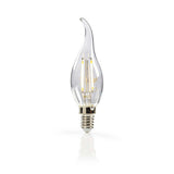 Nedis ledbfe14canft1 retro LED pære E14 stearinlys med buet spids 2,5 W 250 lm
