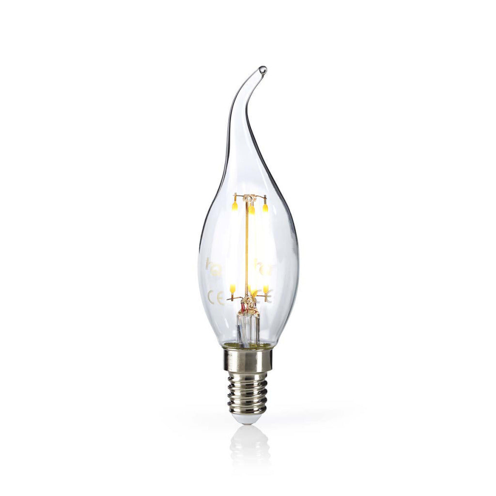 Nedis ledbfe14canft2 retro led pære e14 stearinlys med buet spids 4,8 w 470 lm