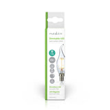 Nedis ledbfe14canft2 retro led pære e14 stearinlys med buet spids 4,8 w 470 lm