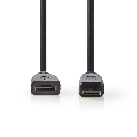Nedis cvgp34590bk02 højhastigheds hdmi kabel med ethernet hdmi mini stik til hdmi udgang 20 cm sort