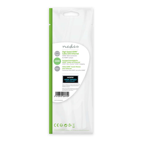 Nedis cvgp34590bk02 højhastigheds hdmi kabel med ethernet hdmi mini stik til hdmi udgang 20 cm sort
