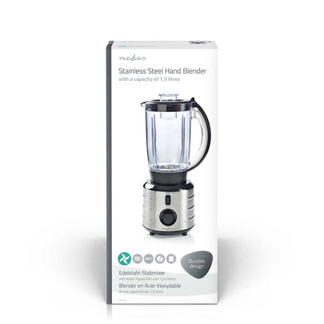 Nedis kabl210cal stående blender 500 w 1,5 l rustfrit stål