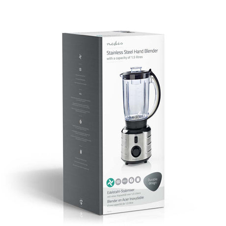 Nedis kabl210cal stående blender 500 w 1,5 l rustfrit stål