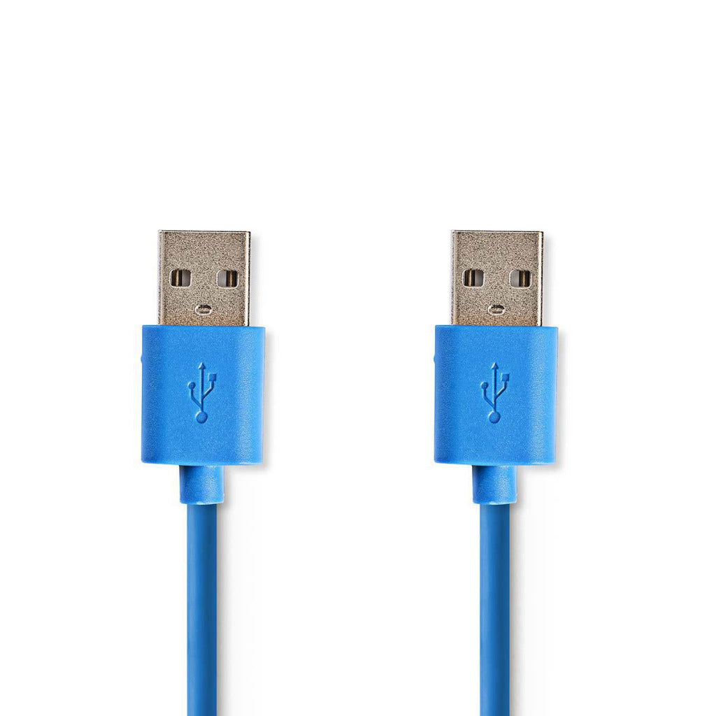 Nedis ccgp61000bu20 usb 3.0 kabel en han - en han 2.0 m blå