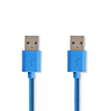 Nedis ccgp61000bu20 usb 3.0 kabel en han - en han 2.0 m blå