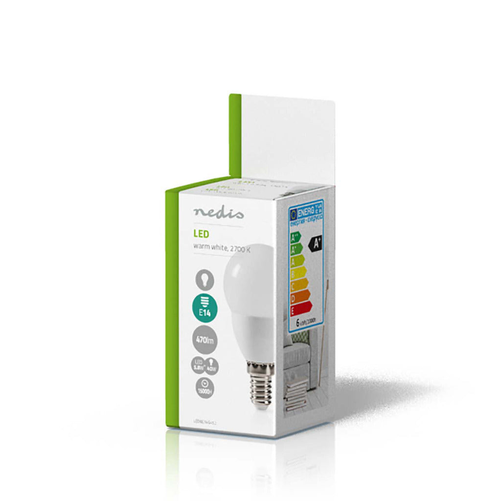 Nedis ledbe14g452 led lampe e14 g95 5,8 w 470 lm