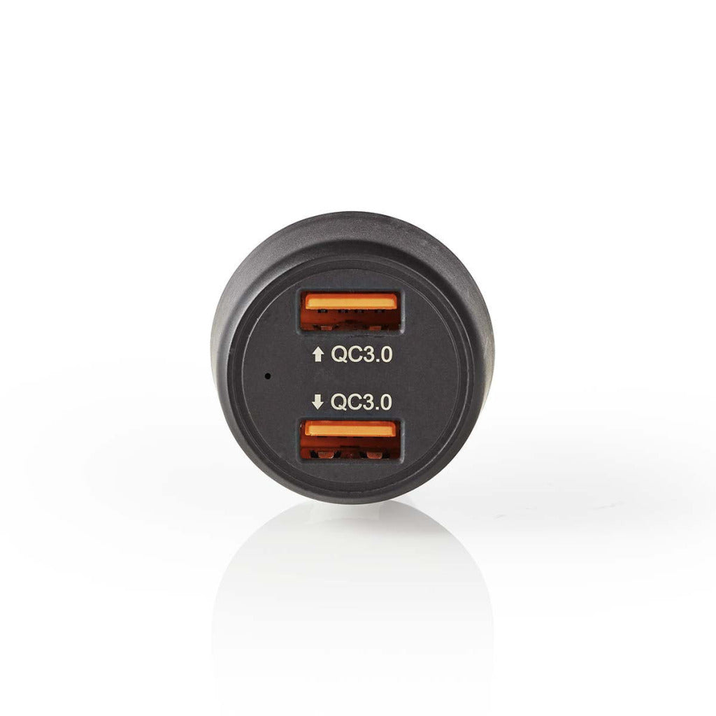 Nedis CCQC600ABK biloplader 3.0 a 2x USB (QC 3.0) sort