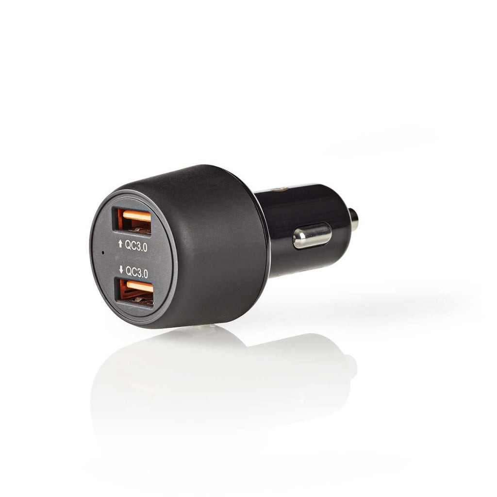 Nedis CCQC600ABK biloplader 3.0 a 2x USB (QC 3.0) sort