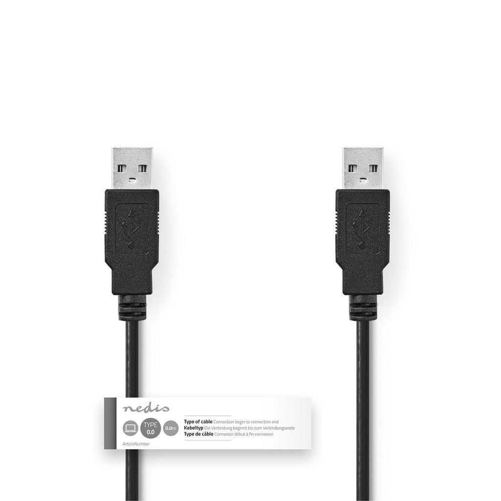 Nedis ccgt60000bk10 kabel usb 2.0 a han - en han 1.0 m sort