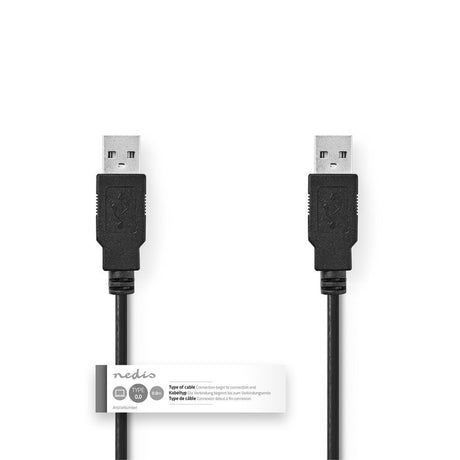 Nedis ccgt60000bk10 kabel usb 2.0 a han - en han 1.0 m sort