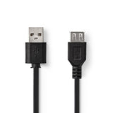 Nedis ccgt60010bk10 kabel usb 2.0 a han - usb en hun 1.0 m sort