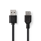 Nedis ccgt60010bk30 kabel usb 2.0 a han - usb en hun 3.0 m sort