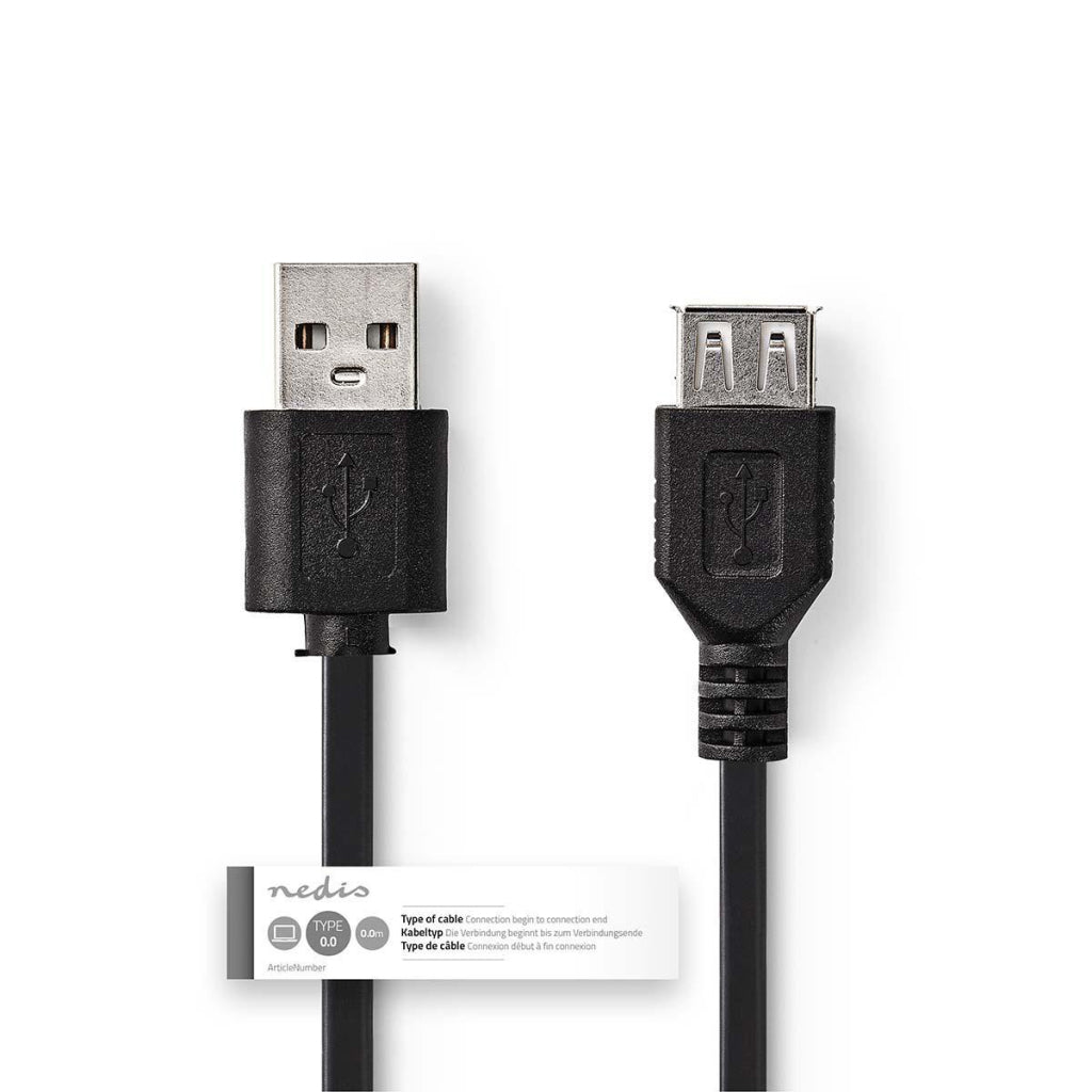 Nedis ccgt60010bk30 kabel usb 2.0 a han - usb en hun 3.0 m sort