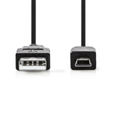 Nedis ccgt60300bk10 kabel usb 2.0 a han - mini 5-pin han 1,0 m sort