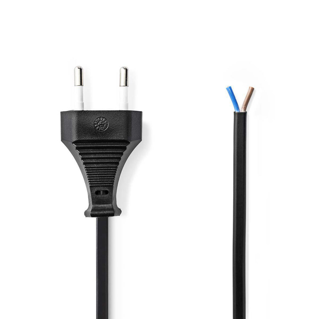 Nedis pcgp11700bk20 strømkabel eurostik - åben kabelende 2,0 m sort