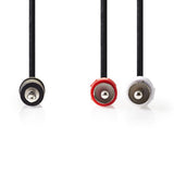 Nedis cagt22200bk15 stereo lydkabel 3,5 mm han - 2x rca han 1,5 m sort