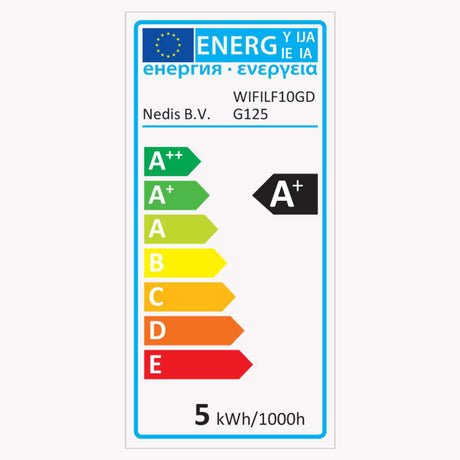 Nedis wifilf10gdg125 wi-fi smart led lampe med glødetråd e27 125 mm 5 w 500 lm