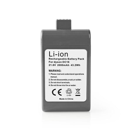 Nedis V2AHDY21V602 Støvsugerbatteri Li-ion 21,6 V 2 Ah 43,2 WH Erstatning for Dyson DC16-serien