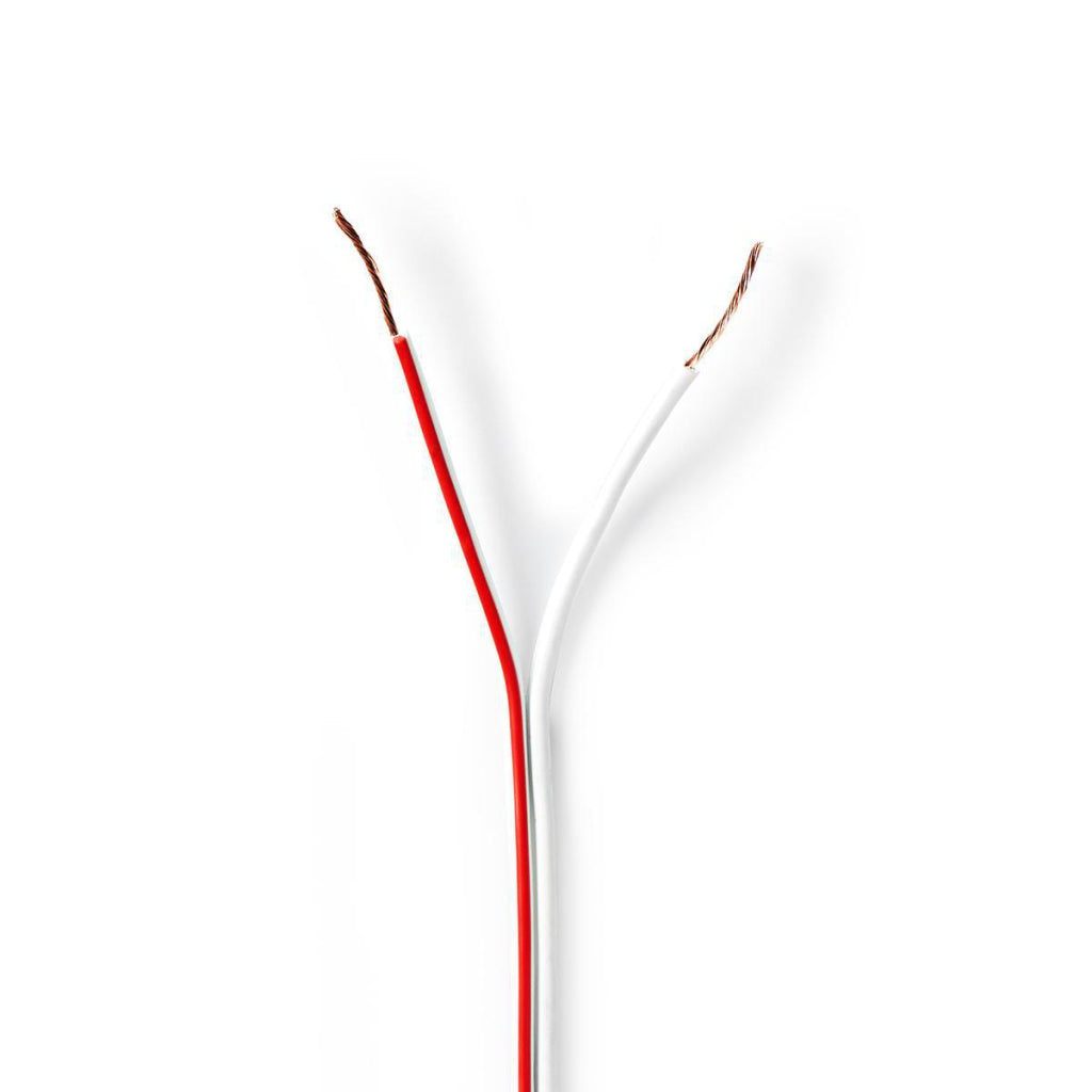 Nedis cagw0500wt1000 højttalerkabel 2x 0,50 mm2 100 m folie emballage hvid