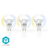 Nedis wifilw30crgu10 wi-fi smart led lampe varm til kølig hvid gu10 3-pack