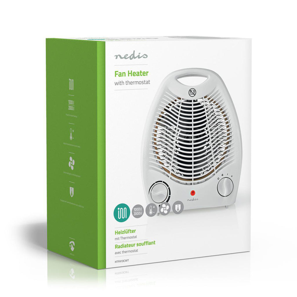 Nedis HTFA13CWT varmeblæser 2000 W termostat