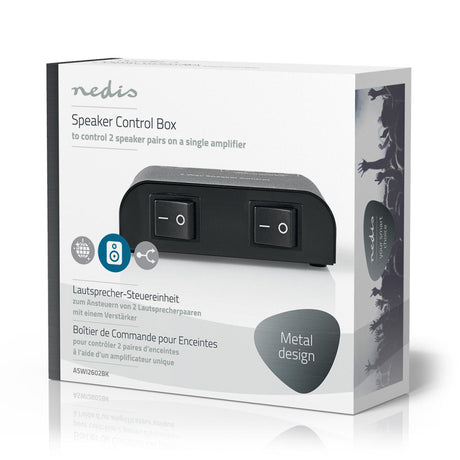 Nedis aswi2602bk højttalerafbryder 2 porte klemmeforbindelse sort