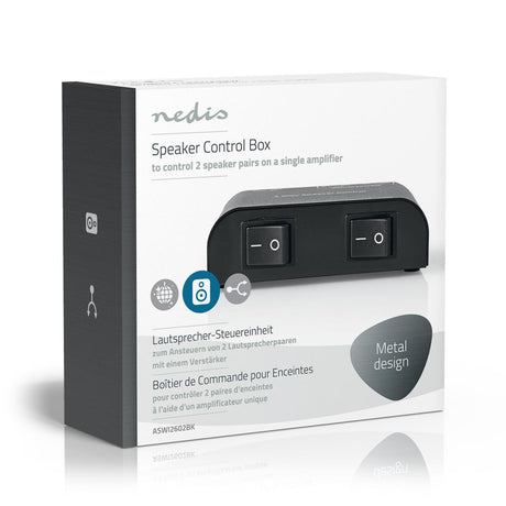Nedis aswi2602bk højttalerafbryder 2 porte klemmeforbindelse sort
