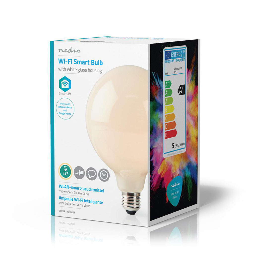 Nedis WiFiLF11WTG125 WiFi Smart LED-pære E27 125 mm 5 W 500 lm Hvid