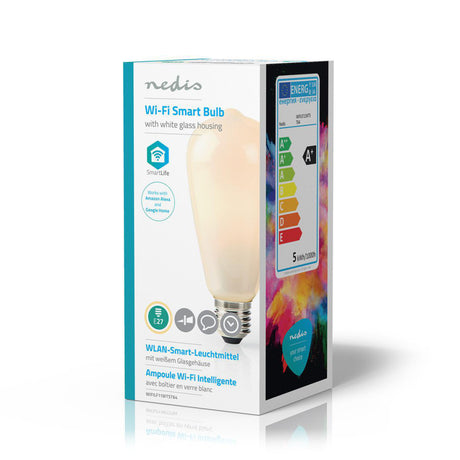 Nedis wifilf11wtst64 wi-fi smart led lampe e27 st64 5 w 500 lm hvid