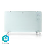 Nedis WiFiHTPL20FWT Smart Konvektorvarmer med WiFi Termostat Glasfrontpanel 2000W Hvid