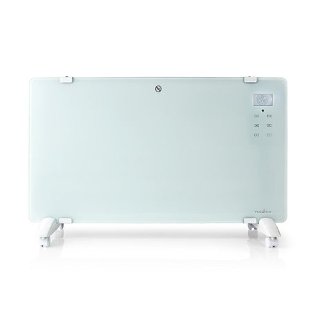 Nedis WiFiHTPL20FWT Smart Konvektorvarmer med WiFi Termostat Glasfrontpanel 2000W Hvid