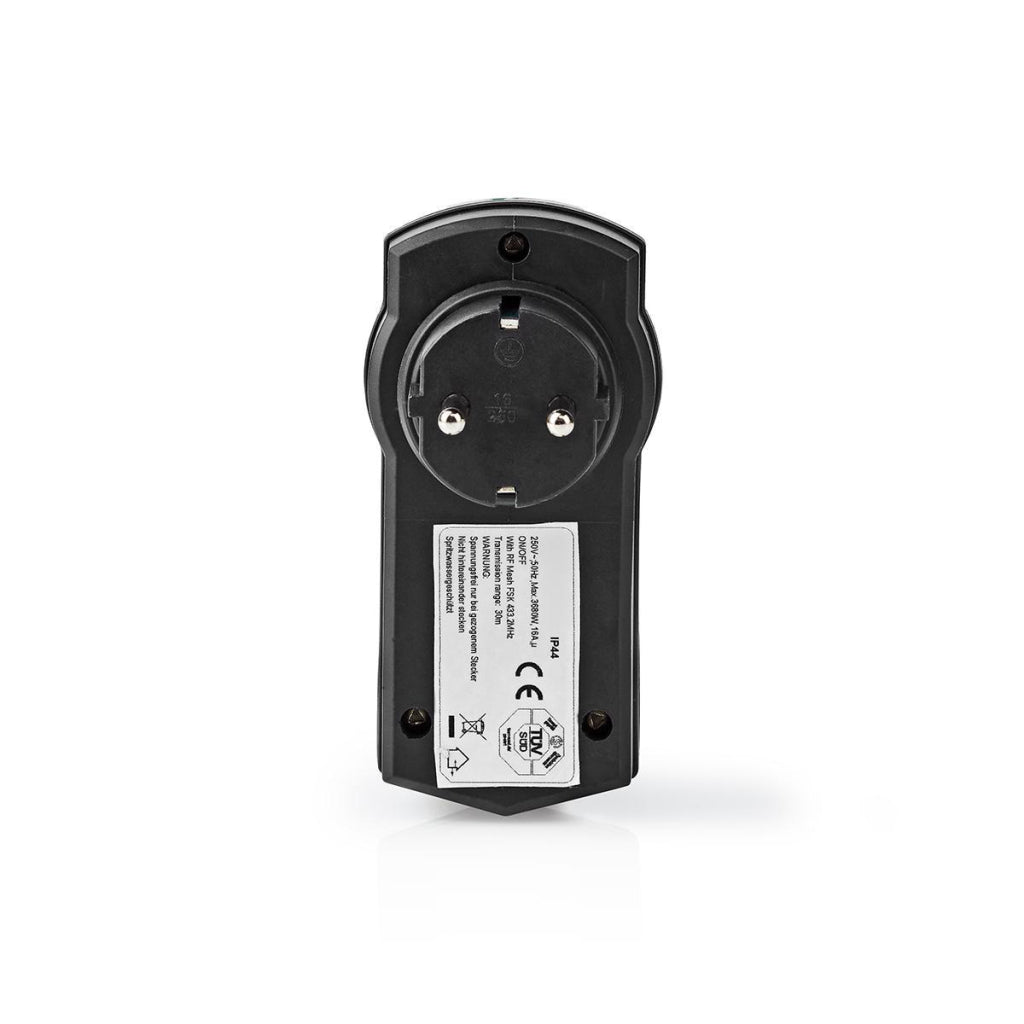 Nedis RFPOM120FBK RF Smart Plug Outdoor IP44 On Off RF Mesh Range Extender Schuko Type F 3680 W