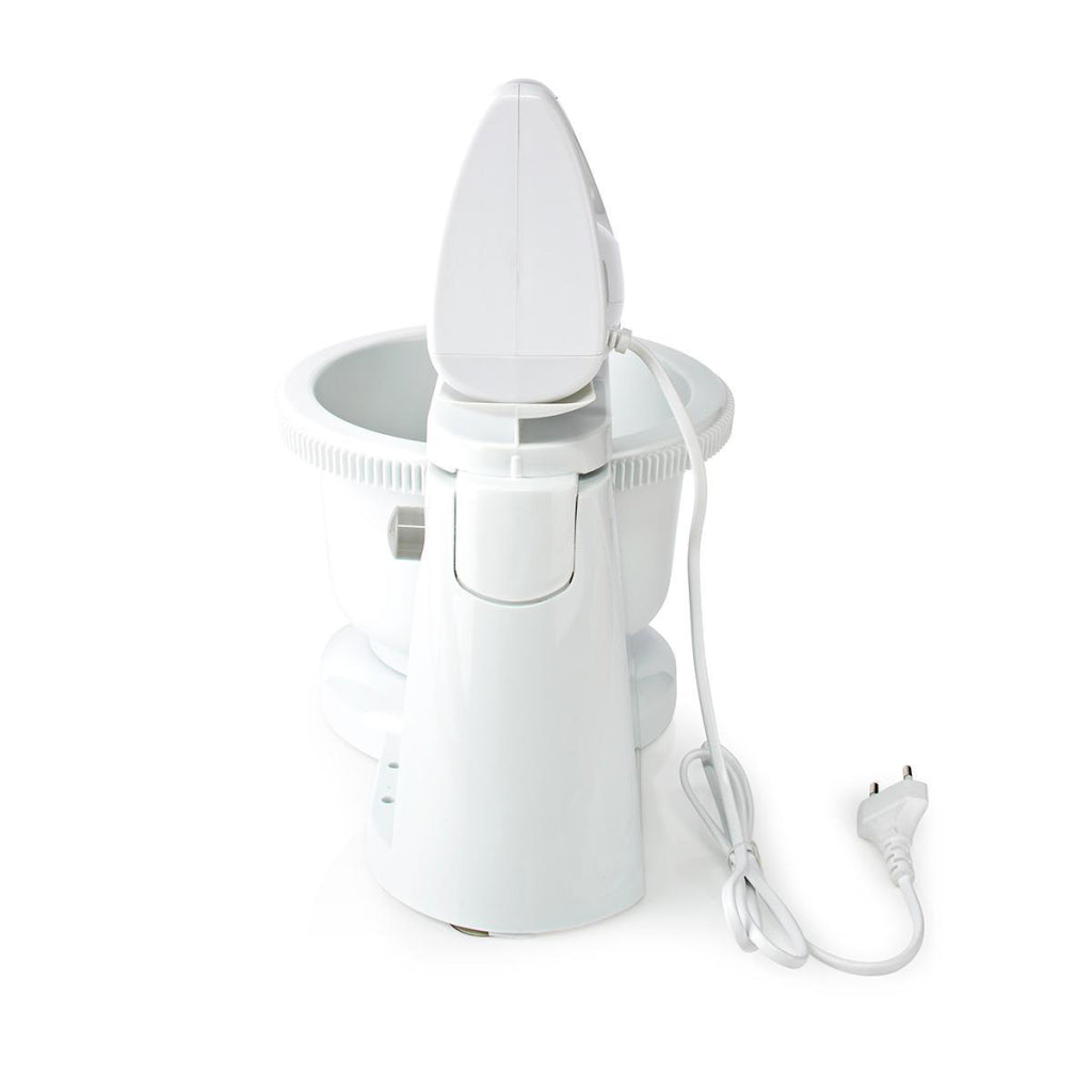 Nedis Kahm110CWT håndmixer 200 W 5-hastigheds turbofunktion drejeskål 2 dejkroge 2 piskeris Grå hvid
