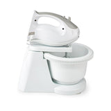 Nedis Kahm110CWT håndmixer 200 W 5-hastigheds turbofunktion drejeskål 2 dejkroge 2 piskeris Grå hvid