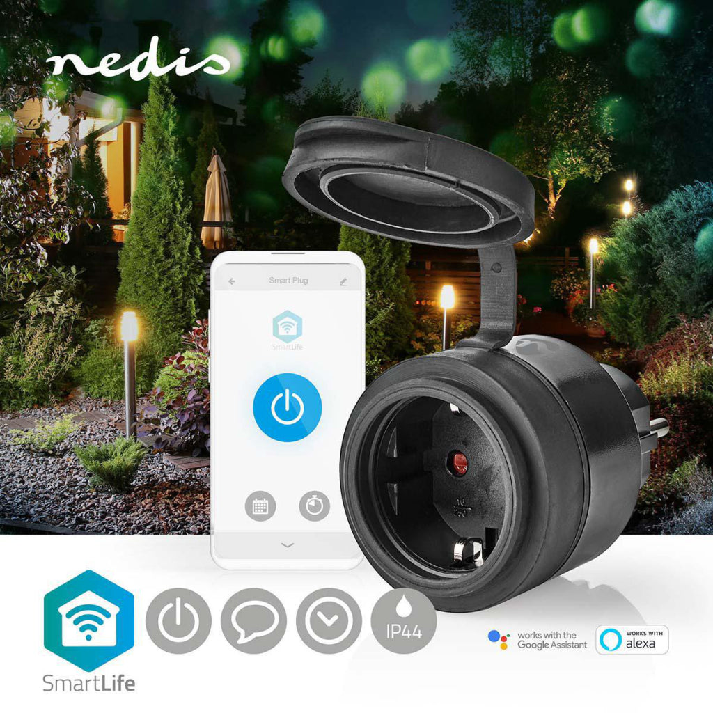 Nedis wifipo110fbk smartlife smart stik wifi ip44 3680w sort