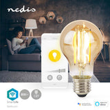 Nedis WiFiLRF10A60 SmartLife LED-glødelampe Wi-Fi E27 806 lm 7 W Varmt hvidt glas Android iOS Pære