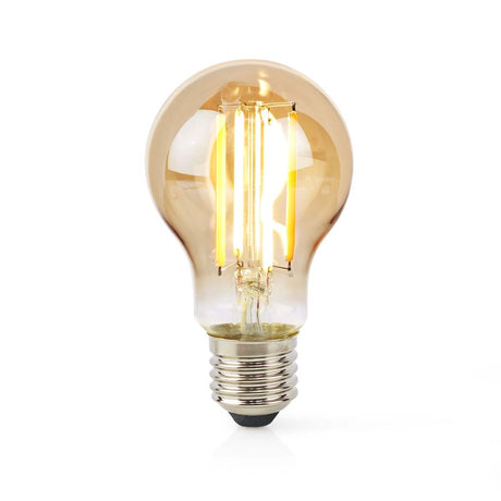 Nedis WiFiLRF10A60 SmartLife LED-glødelampe Wi-Fi E27 806 lm 7 W Varmt hvidt glas Android iOS Pære